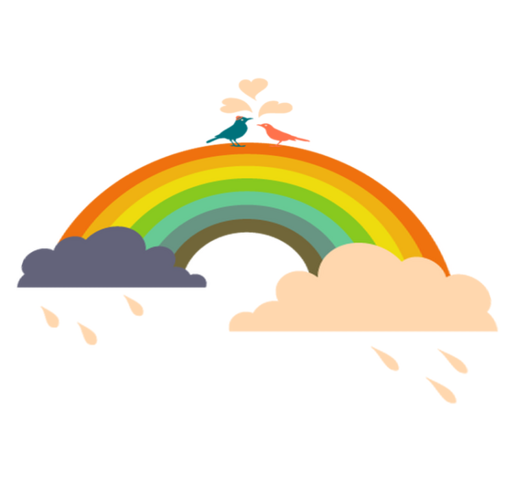 어린 이용 비닐 카펫 무지개 새 디자인 - TenStickers