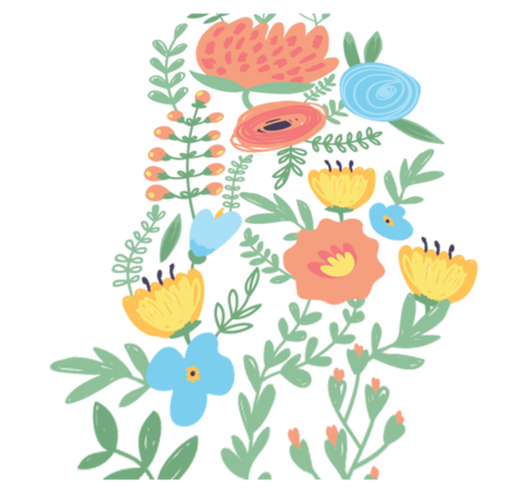 어린 이용 비닐 카펫 문에 붙이는 꽃무늬 스티커 - TenStickers