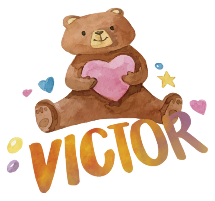 어린 이용 비닐 카펫 하트가 있는 곰인형 - TenStickers