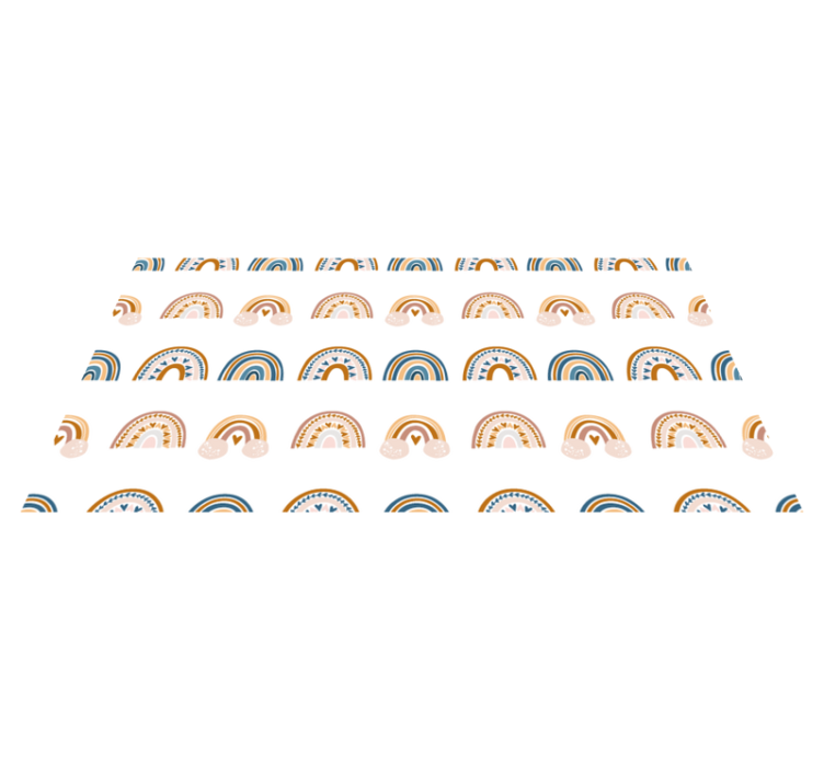 어린 이용 비닐 카펫 손으로 그린 가을 무지개 패턴 - TenStickers