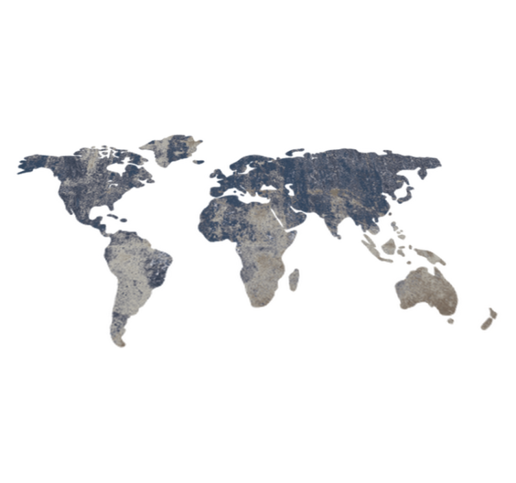 세계 지도 비닐 카펫 파란색 벽 텍스처 장식 비닐 - TenStickers