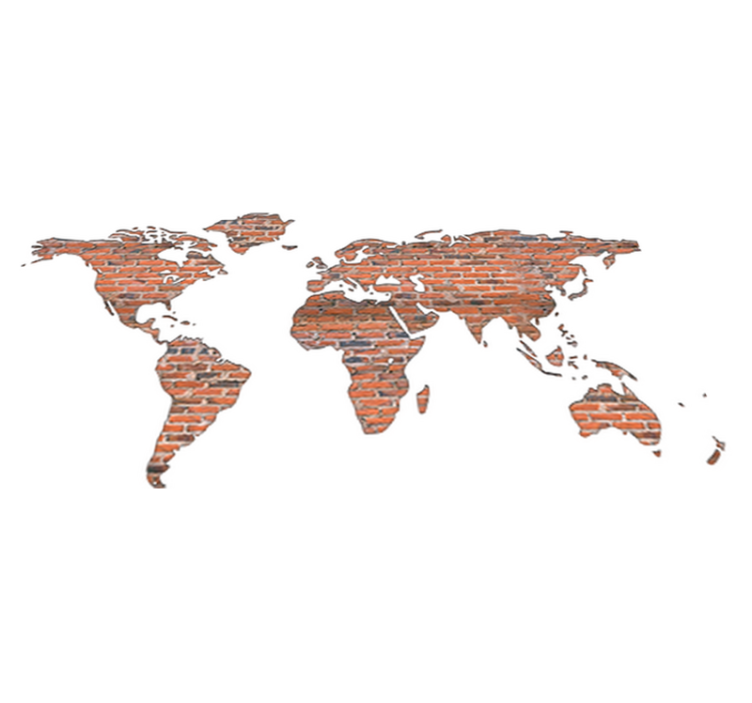 세계 지도 비닐 카펫 벽면용 세계지도 비닐 - TenStickers