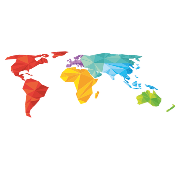 세계 지도 비닐 카펫 기하학적 월면 지도 - TenStickers