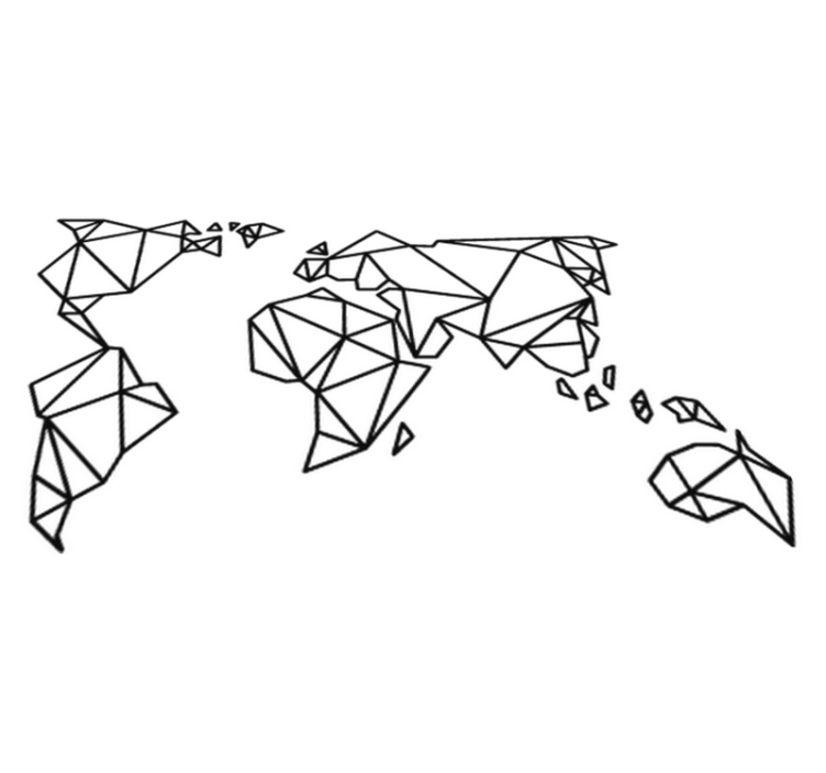 세계 지도 비닐 카펫 오리기 세계지도 장식 비닐 - TenStickers