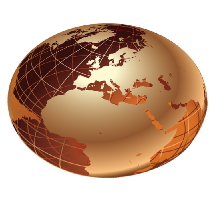 세계 지도 비닐 카펫 유럽 금색 비닐 - TenStickers