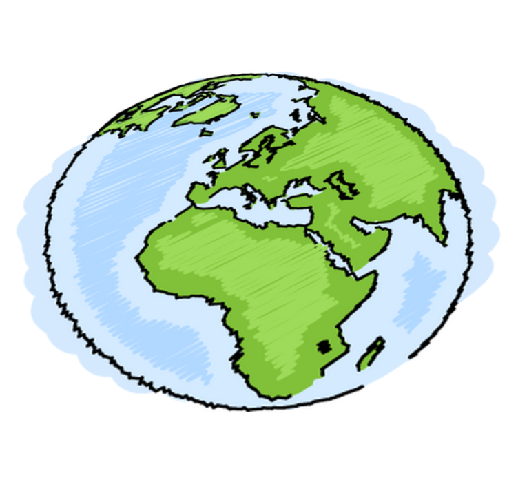 세계 지도 비닐 카펫 지구 일러스트 장식 비닐 - TenStickers