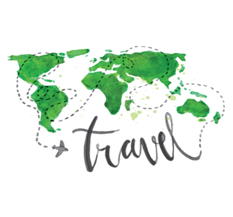 세계 지도 비닐 카펫 여행용 장식 비닐 - TenStickers