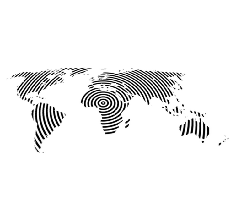 세계 지도 비닐 카펫 동심원 텍스처 디자인 - TenStickers