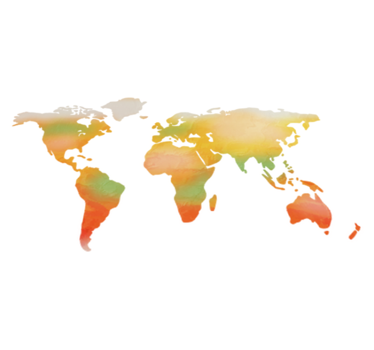 세계 지도 비닐 카펫 컬러풀 월 맵 비닐 - TenStickers