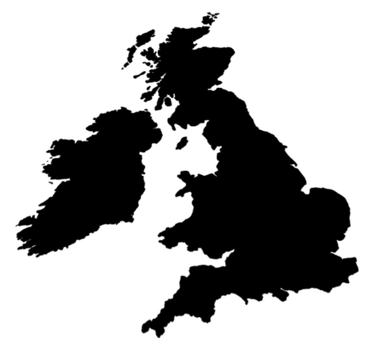 세계 지도 비닐 카펫 단색 영국 지도 - TenStickers