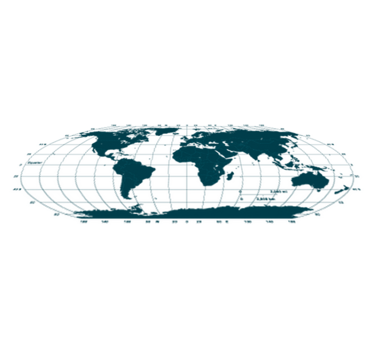 세계 지도 비닐 카펫 수평 세계 지도 장식 비닐 - TenStickers