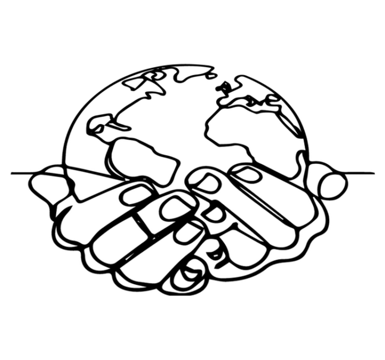 세계 지도 비닐 카펫 미니멀리스트 지구 - TenStickers