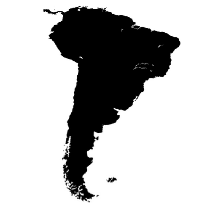 세계 지도 비닐 카펫 남미 실루엣 지도 - TenStickers