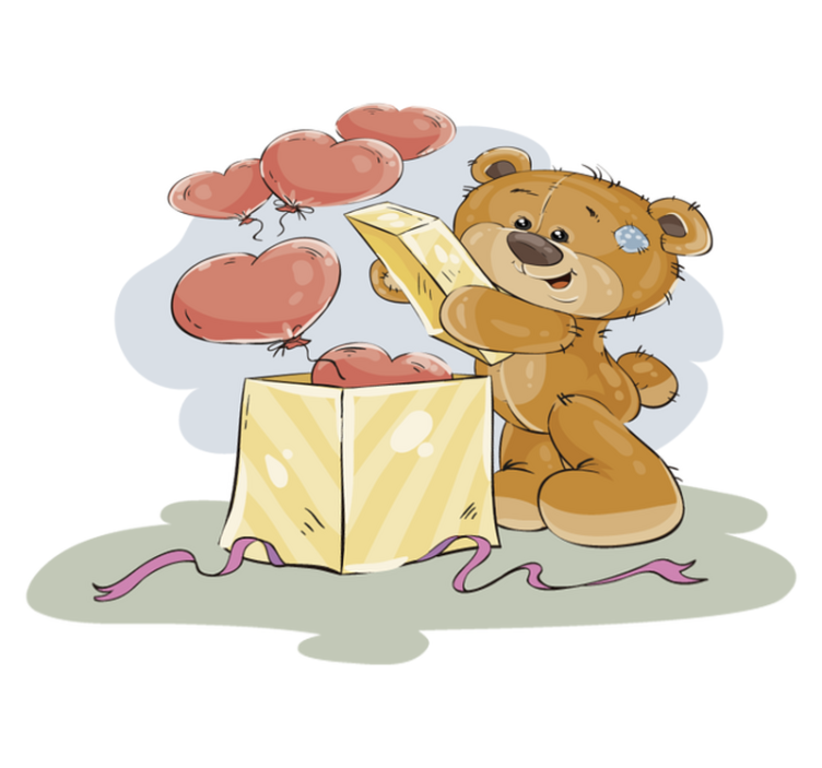 비닐 카펫 보육 테디 베어 축하 - TenStickers