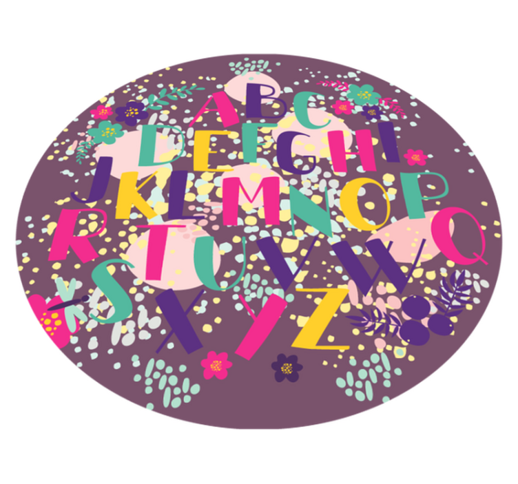 침실용 비닐 카펫 알파벳 교육 디스크 - TenStickers