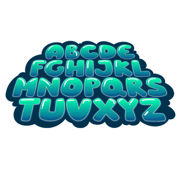 알파벳 비닐 카펫 알파벳 구름 - TenStickers