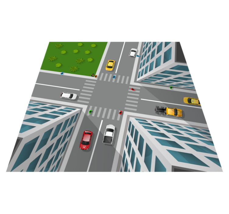 멋진 3d 사거리 비닐 깔개 - TenStickers