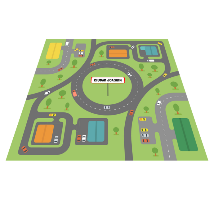 개인화 된 이름으로 제곱 된 도시 비닐 깔개 - TenStickers