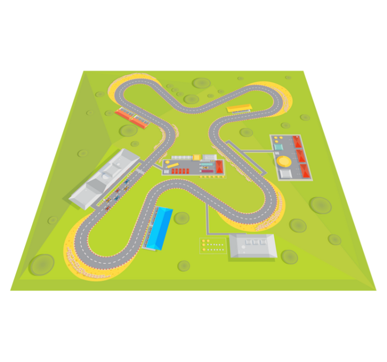 놀라운 자동차 트랙 아이 비닐 깔개 - TenStickers