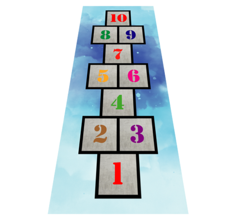 어린 시절 돌 차기 놀이 비닐 깔개 게임 - TenStickers