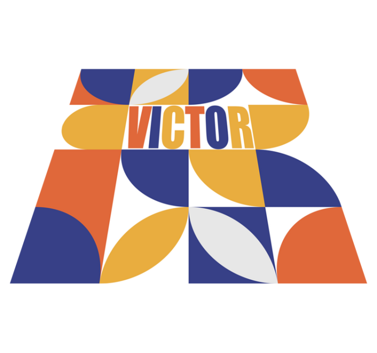 이름이있는 비닐 카펫 맞춤형 기하학적 - TenStickers