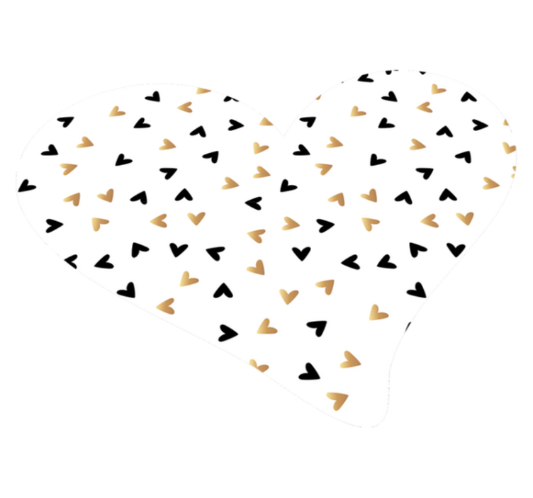 기하학적 효과 비닐 카펫 심장이 흩날리는 패턴 - TenStickers