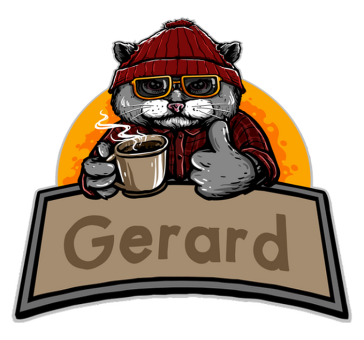 이름이있는 비닐 카펫 맞춤형 고양이 - TenStickers