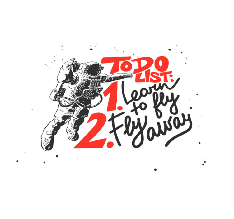 카펫 pvc 문구 우주 비행사 - TenStickers