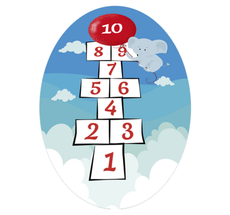 코끼리 돌 차기 놀이 게임 비닐 깔개 - TenStickers