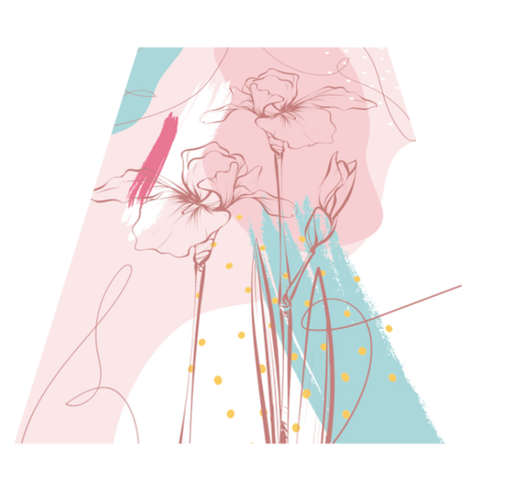 비닐 카펫 꽃과 식물 추상 꽃 패턴 - TenStickers