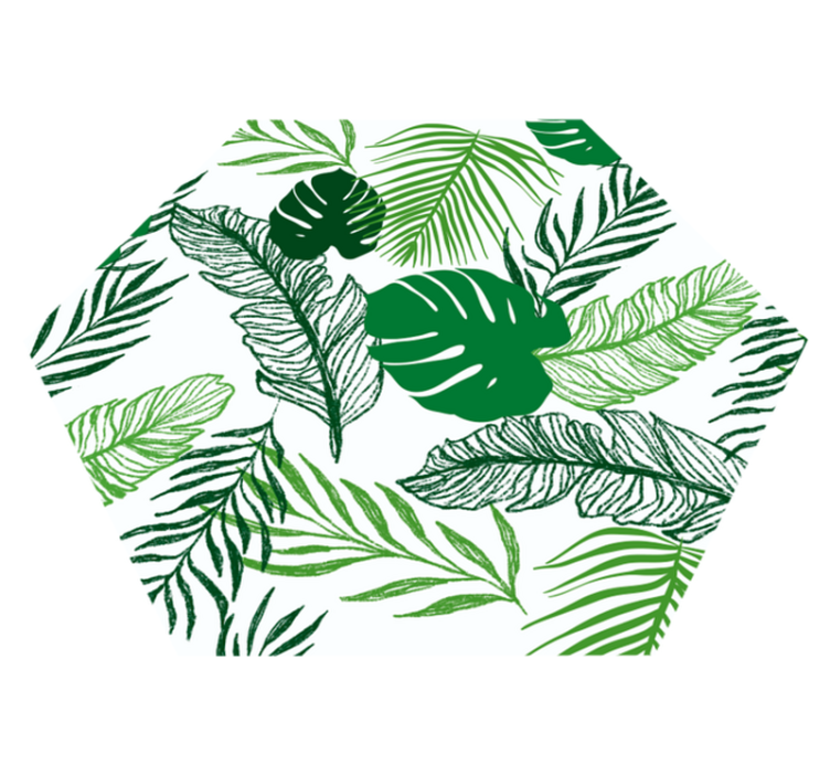 비닐 카펫 꽃과 식물 열대 단풍 육각형 - TenStickers