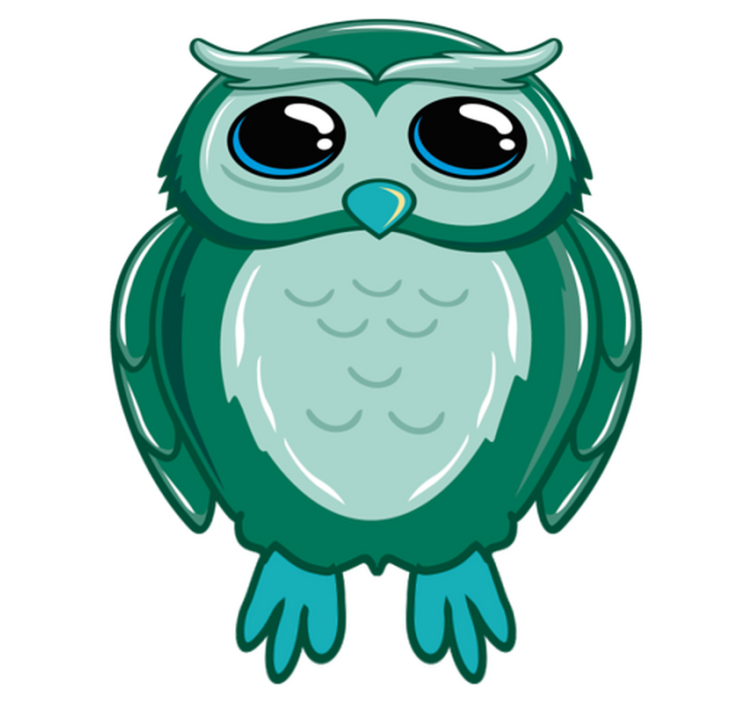 어린 이용 비닐 카펫 만화 올빼미 그림 - TenStickers