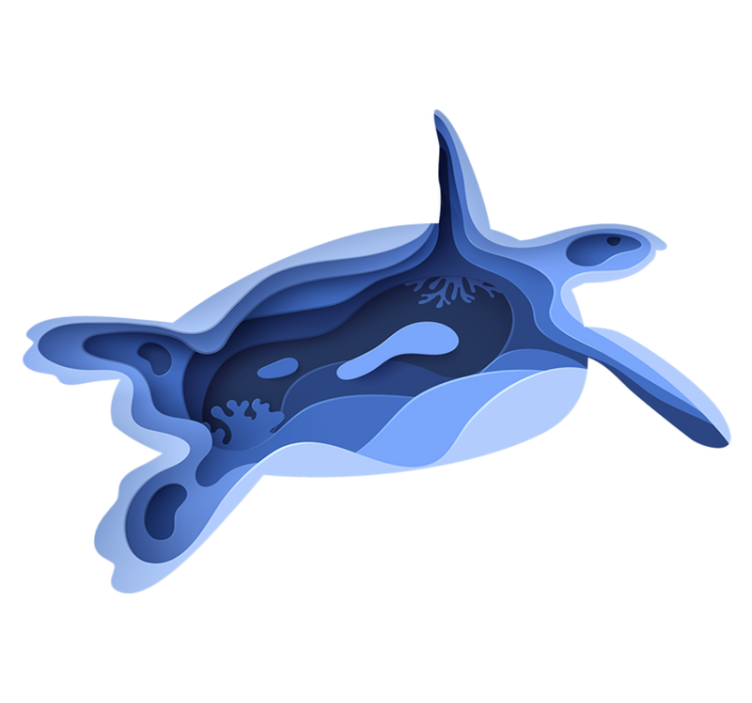 비닐 카펫 동물 바다거북 모양 - TenStickers