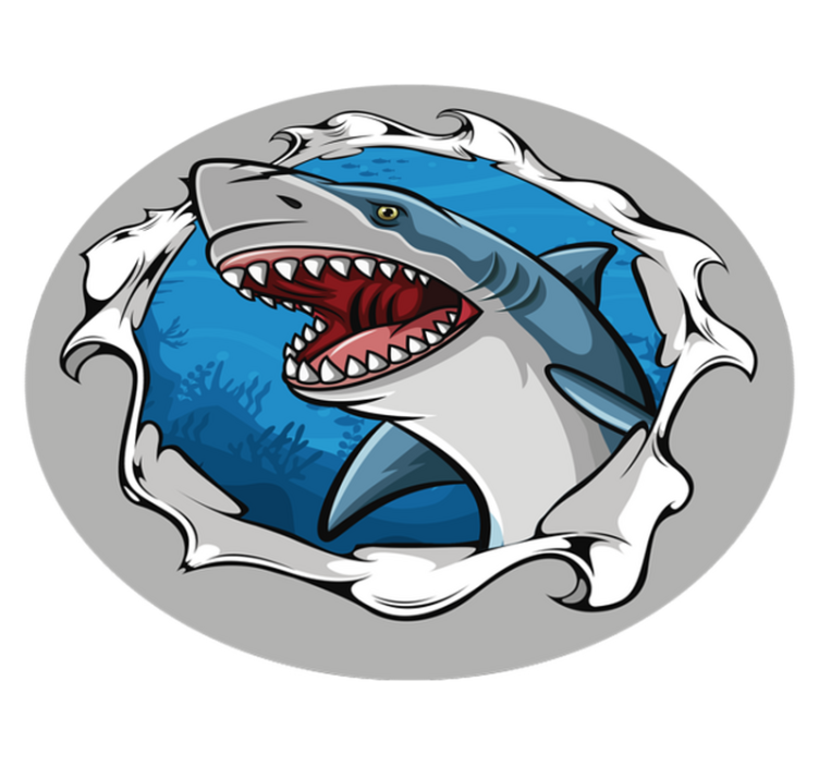 어린 이용 비닐 카펫 상어 그림 - TenStickers