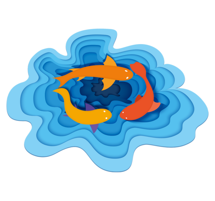 비닐 카펫 동물 수생 잉어 패턴 - TenStickers