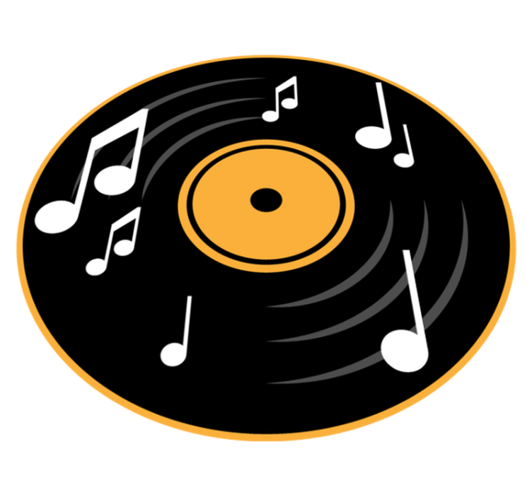 비닐 카펫 게시판 음악 레코드 모티프 - TenStickers
