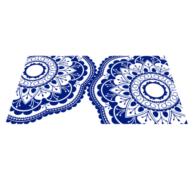 만다라 비닐 카펫 네이비 패턴 - TenStickers