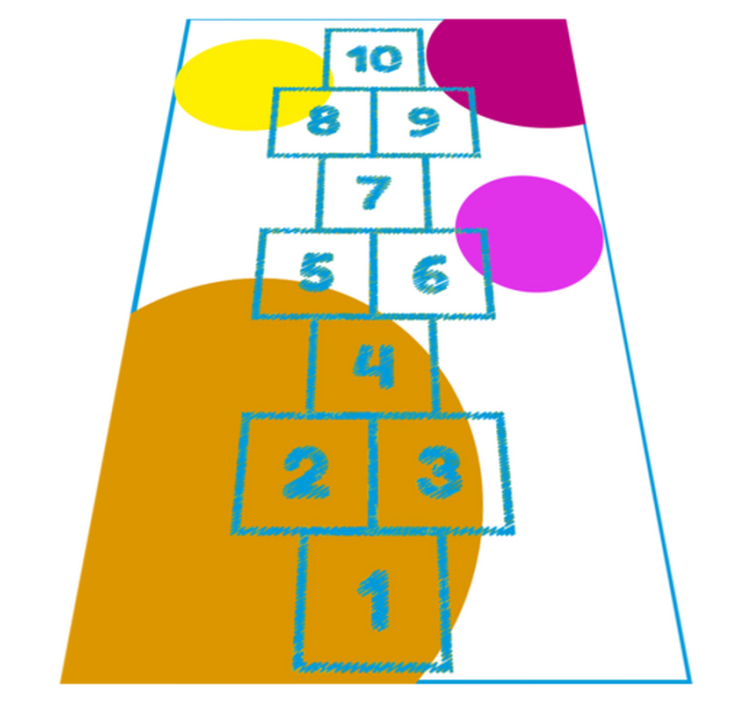 비닐 게임 카펫 돌 차기 놀이 그래픽 - TenStickers