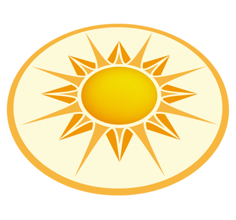 노란색 원형 패턴 만다라 깔개 - TenStickers