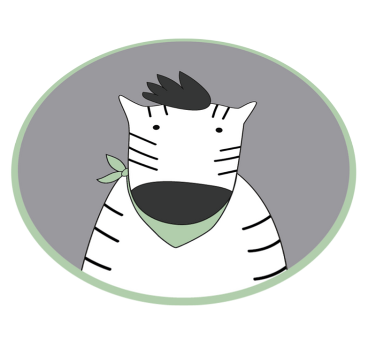 어린 이용 비닐 카펫 쾌활한 얼룩말 - TenStickers