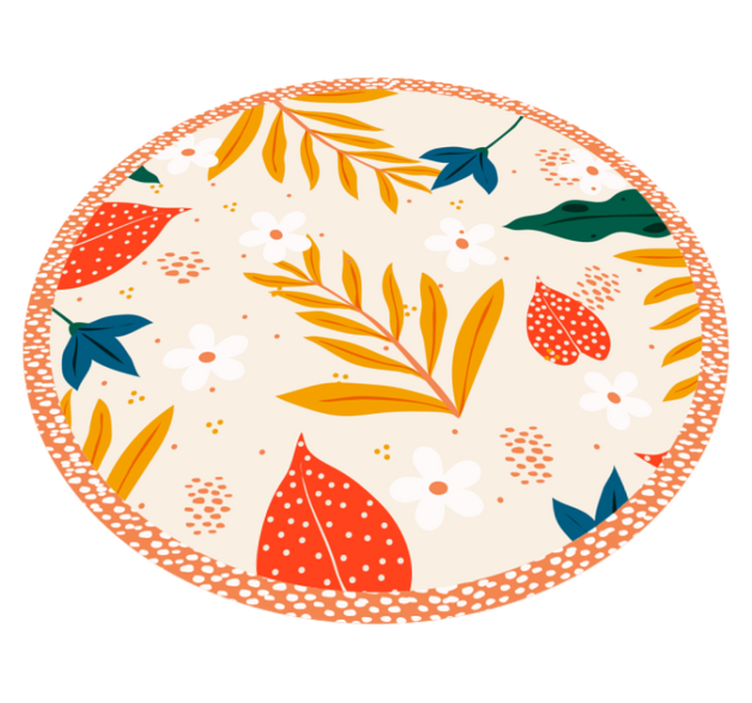 비닐 카펫 꽃과 식물 가을 식물 패턴 - TenStickers