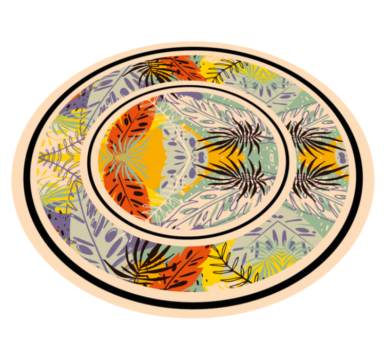 비닐 카펫 꽃과 식물 식물 원형 모티브 - TenStickers