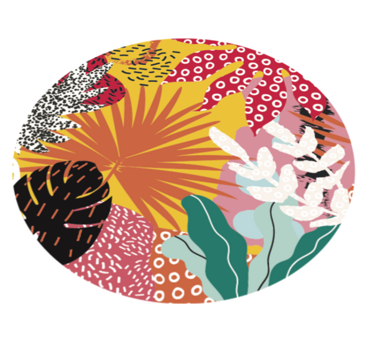 비닐 카펫 꽃과 식물 열대 식물의 조화 - TenStickers