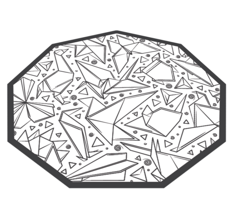 종이 접기 모양의 현대 비닐 깔개 - TenStickers