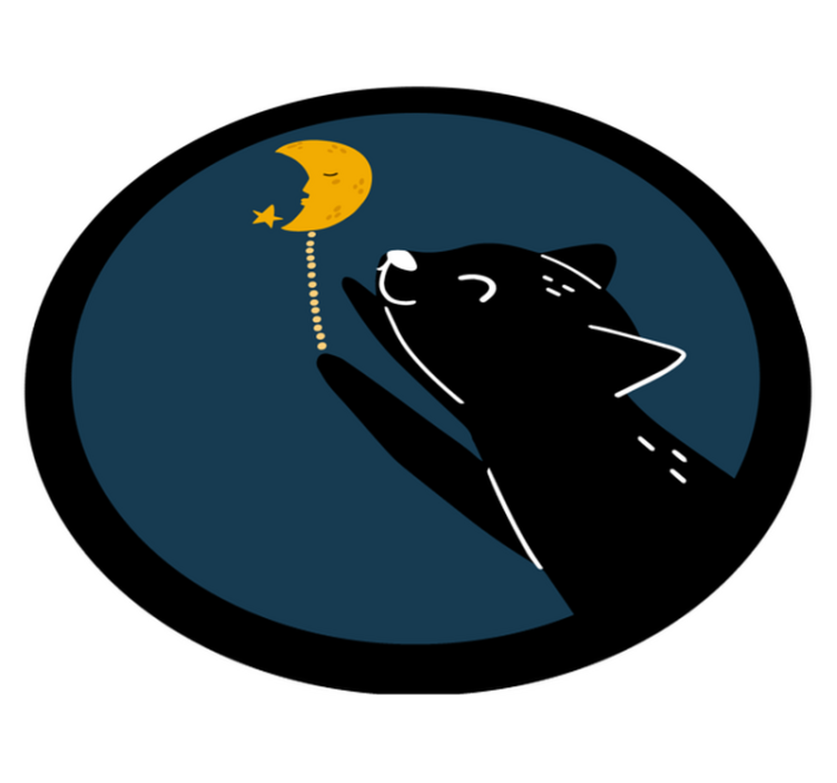 어린 이용 비닐 카펫 달빛 고양이 - TenStickers