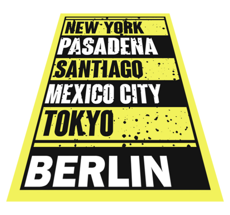 문구와 함께 비닐 양탄자 도시 텍스트 오버레이 - TenStickers