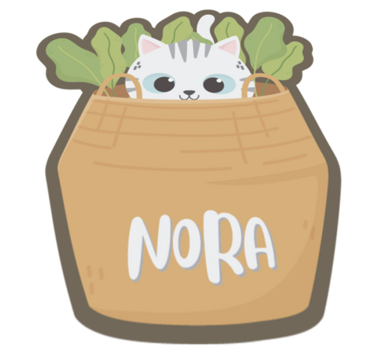 이름이있는 비닐 카펫 개인화된 고양이 - TenStickers