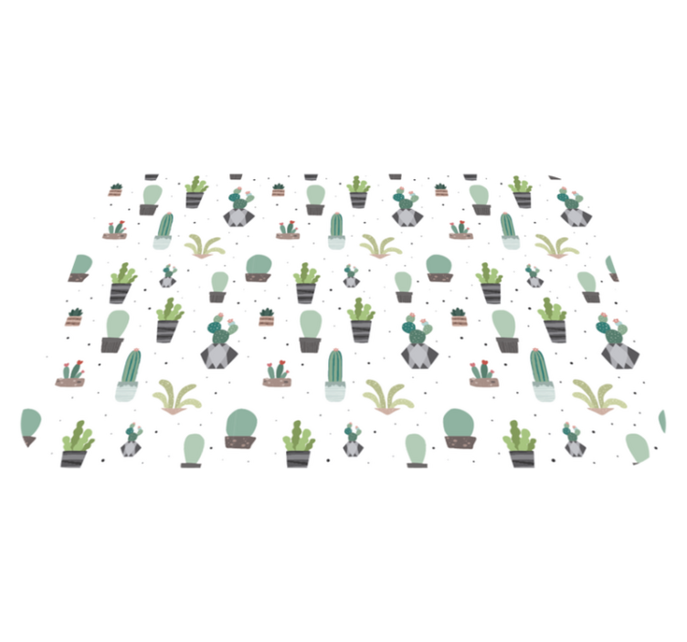 비닐 카펫 꽃과 식물 선인장 패턴 - TenStickers