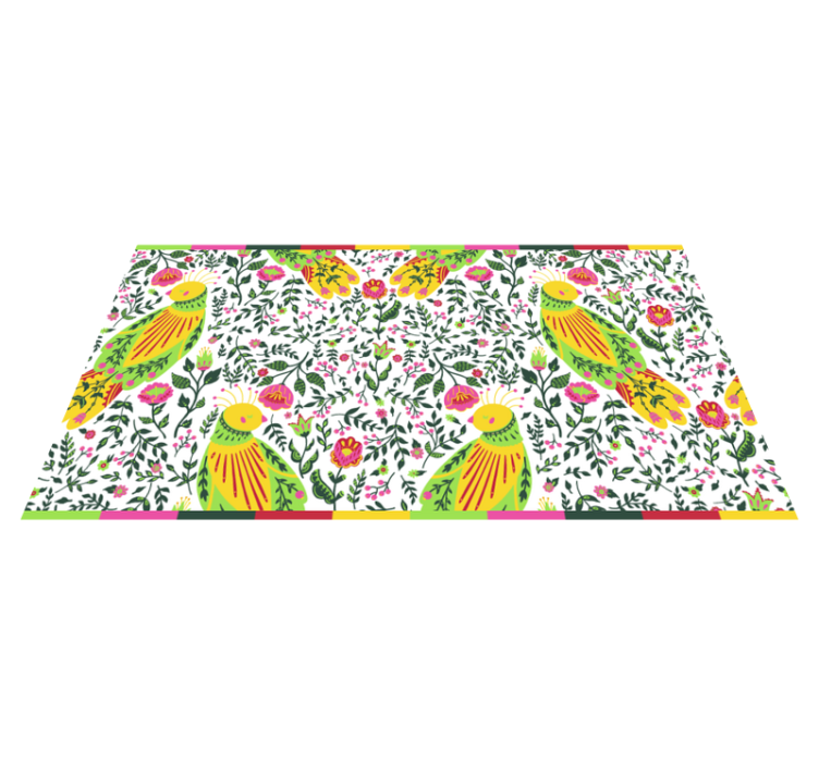 비닐 카펫 꽃과 식물 꽃 앵무새 패턴 - TenStickers