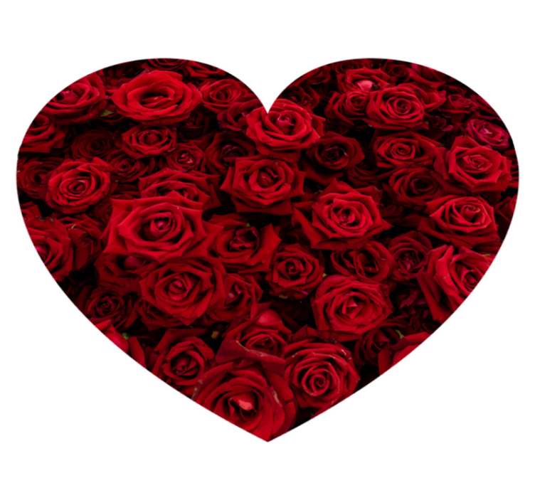 비닐 카펫 꽃과 식물 하트 모양의 로맨스 - TenStickers